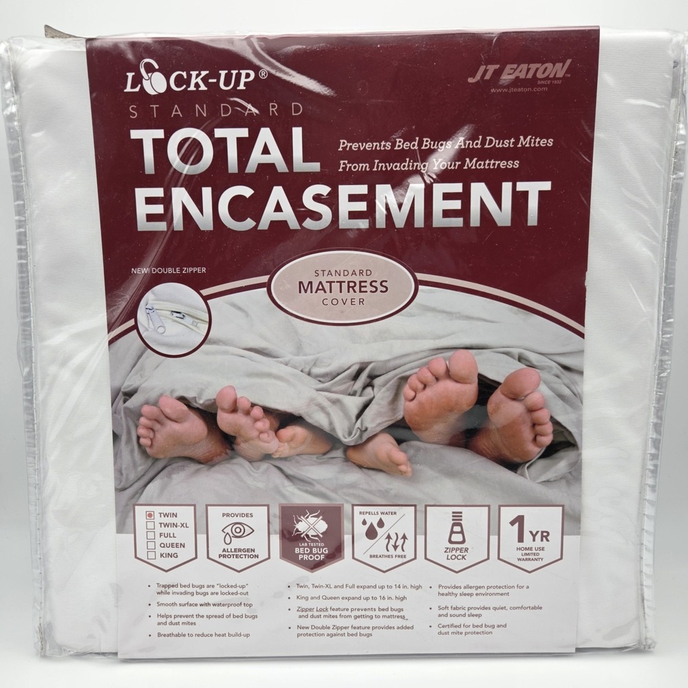 JT Eaton Twin Size Total Encasement Mattress Cover Prevents Bed Bugs Dust Mites